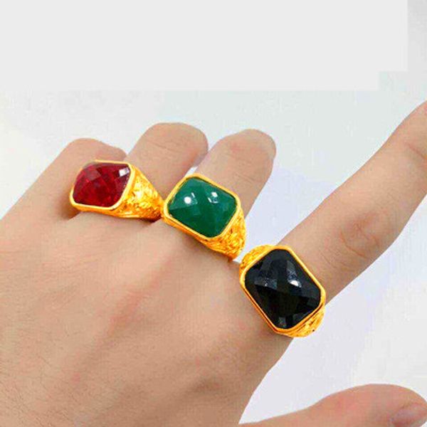 new vietnam gold ring 24k handmade pure brass gold plated men's geometry gem inlay lady love jewelry, Golden;silver
new vietnam gold ring 24k handmade pure brass gold plated men's geometry gem inlay lady love jewelry, Golden;silver