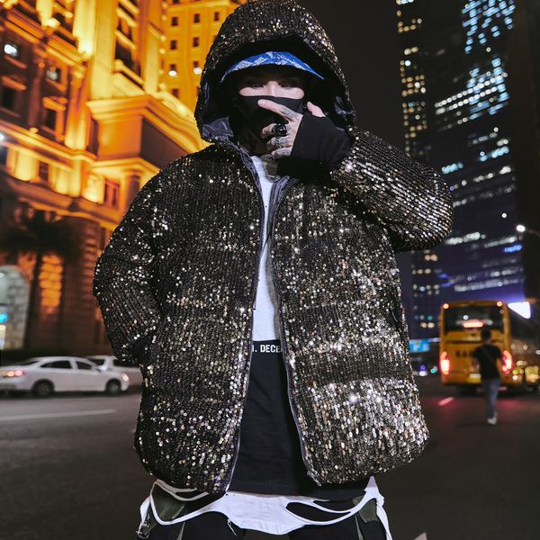 thick jackets male singer bar nightclub sequins coat stage costume evening performance host winter jacket, Black
thick jackets male singer bar nightclub sequins coat stage costume evening performance host winter jacket, Black