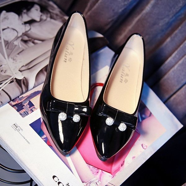 mujer chaussure femme single shoes female flat-bottomed pointed shallow mouth bow new spring peas shoes wedding h14-66, Black
mujer chaussure femme single shoes female flat-bottomed pointed shallow mouth bow new spring peas shoes wedding h14-66, Black