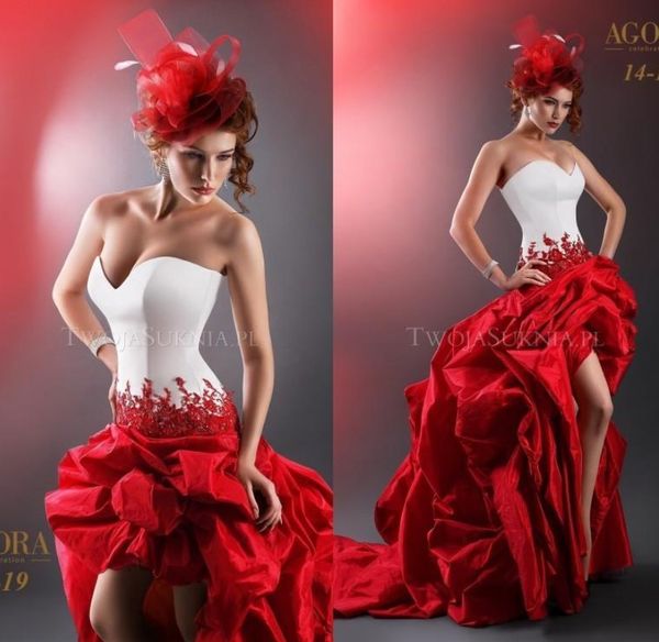 2020 bridal gowns strapless a line high low short front back long plus size white and red wedding dresses vestido de novia
2020 bridal gowns strapless a line high low short front back long plus size white and red wedding dresses vestido de novia
