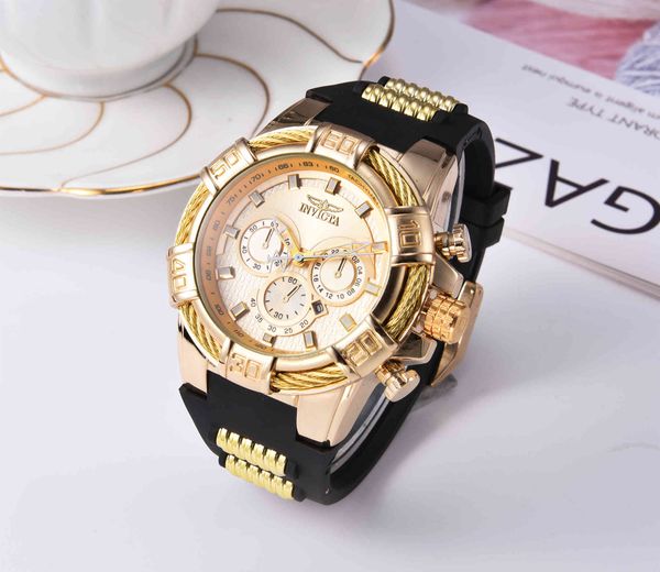 2020 invicta luxury gold watches all sub dials working men sport quartz wristwatch chronograph auto date rubber band watch for male gift 3d, Slivery;brown
2020 invicta luxury gold watches all sub dials working men sport quartz wristwatch chronograph auto date rubber band watch for male gift 3d, Slivery;brown