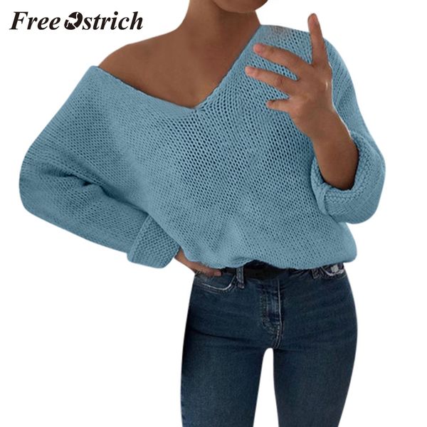 ostrich fashion winter women's casual solid color complete v-neck lazy loose sweater comfortable wild knit sweater 2019 new, White;black
ostrich fashion winter women's casual solid color complete v-neck lazy loose sweater comfortable wild knit sweater 2019 new, White;black
