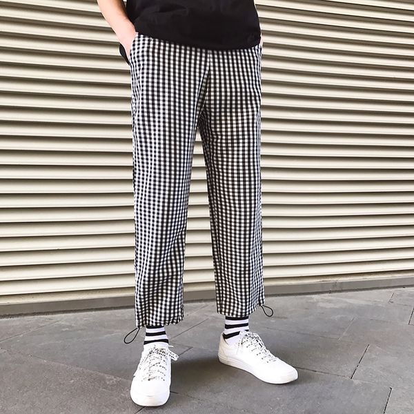 men's pants 2021 clothing fashion hair stylist summer plaid casual skinny jeans costumes, Black
men's pants 2021 clothing fashion hair stylist summer plaid casual skinny jeans costumes, Black
