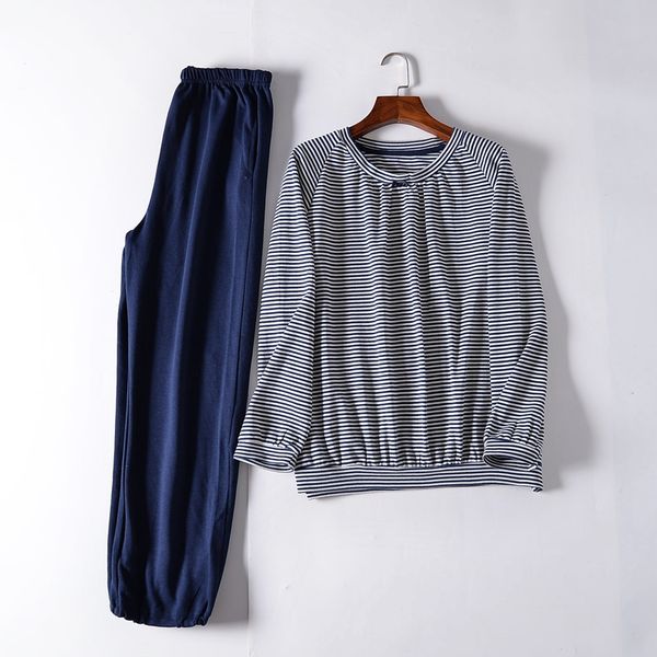 pajamas for women spring sleepwear cotton stripe trousers pyjamas women sleep pajama set pullover, Blue;gray
pajamas for women spring sleepwear cotton stripe trousers pyjamas women sleep pajama set pullover, Blue;gray