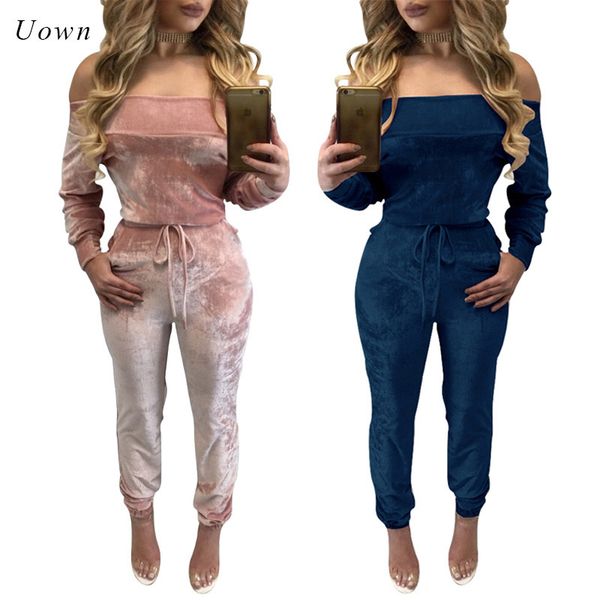 one piece romper women jumpsuit 2020 autumn winter long sleeve drawstring pants romper off the shoulder velvet jumpsuit outfit, Black;white
one piece romper women jumpsuit 2020 autumn winter long sleeve drawstring pants romper off the shoulder velvet jumpsuit outfit, Black;white