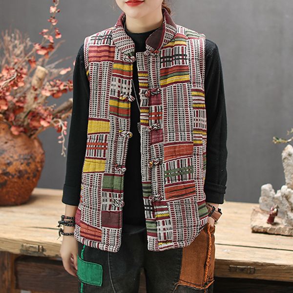 women cotton padded jacket print sleeveless outwear vest print retro vintage fashion casual for autumn winter az17193919, Black;white
women cotton padded jacket print sleeveless outwear vest print retro vintage fashion casual for autumn winter az17193919, Black;white