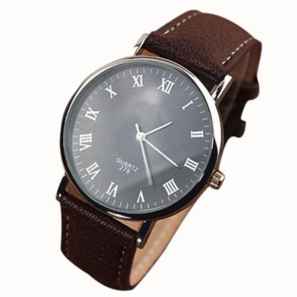 sanwood men fashion faux leather band roman numerals quartz analog wrist watch, Slivery;brown
sanwood men fashion faux leather band roman numerals quartz analog wrist watch, Slivery;brown