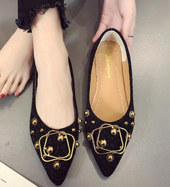 2019 non-slip women's shoes in spring and autumn with new style flat bottom pointed end, Black
2019 non-slip women's shoes in spring and autumn with new style flat bottom pointed end, Black