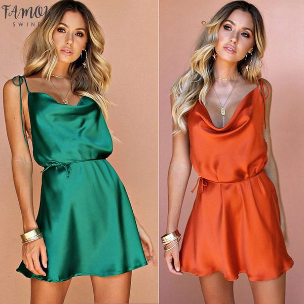 new women's satin silk dress strap sleeveless dress ladies slim mini dress beach club party wear summer 2020, Black;gray
new women's satin silk dress strap sleeveless dress ladies slim mini dress beach club party wear summer 2020, Black;gray