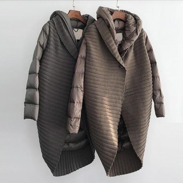 new fashion cashmere knit stitching hooded collar thick warm down jackets female winter long thicker warm duck down jackets, Black
new fashion cashmere knit stitching hooded collar thick warm down jackets female winter long thicker warm duck down jackets, Black