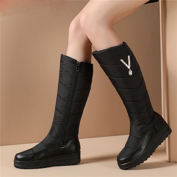 2020 new arrival winter snow boots women keep warm crystal zipper flat platform shoes woman knee high boots, Black
2020 new arrival winter snow boots women keep warm crystal zipper flat platform shoes woman knee high boots, Black