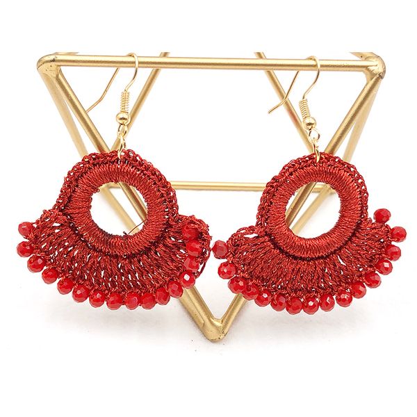 2020 new fashion bohemian round woven crystal women's earrings/women's geometric exaggerated round pendant/personalized jewelry, Silver
2020 new fashion bohemian round woven crystal women's earrings/women's geometric exaggerated round pendant/personalized jewelry, Silver