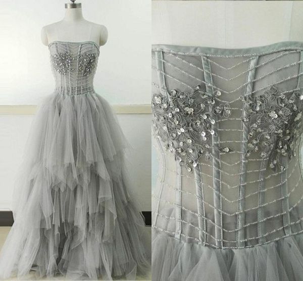 gray tulle ruffle strapless evening dress applique beaded see though open back prom formal long party dress graduation gowns cheap, Black;red
gray tulle ruffle strapless evening dress applique beaded see though open back prom formal long party dress graduation gowns cheap, Black;red