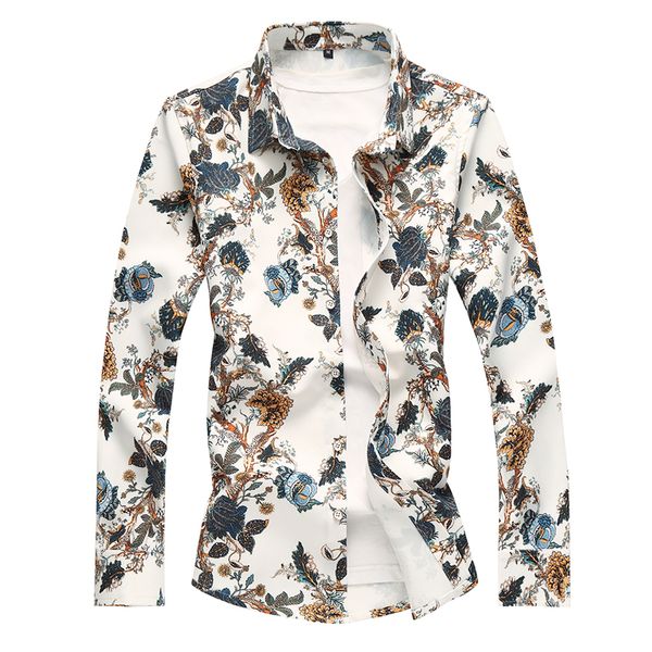 2019 spring shirts men casual fashion flower long sleeved shirts male silk cotton plus -7xl hawaii, White;black
2019 spring shirts men casual fashion flower long sleeved shirts male silk cotton plus -7xl hawaii, White;black