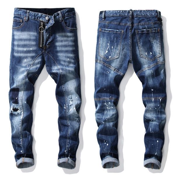 mens rips stretch black jeans fashion slim fit washed motocycle denim pants panelled hip hop trousers a7, Blue
mens rips stretch black jeans fashion slim fit washed motocycle denim pants panelled hip hop trousers a7, Blue