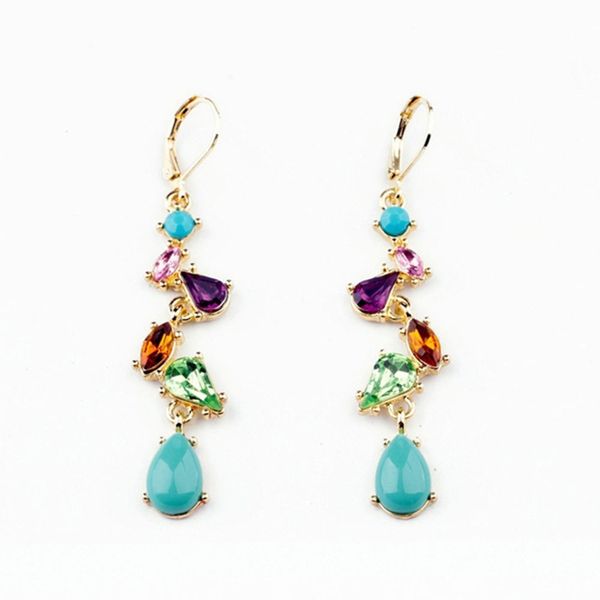 wholesale- earrings new jewelry alloy multicolor crystal long drop earrings for women factory wholesale, Golden
wholesale- earrings new jewelry alloy multicolor crystal long drop earrings for women factory wholesale, Golden
