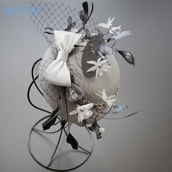 britnry vintage silver wedding hat feather with flowers fascinators for women elegant party bridal hat pjowm, White
britnry vintage silver wedding hat feather with flowers fascinators for women elegant party bridal hat pjowm, White