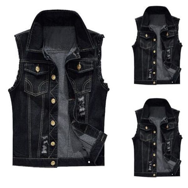 slim male jeans sleeveless jacket vest men plus size 6xl black denim jeans vest male cowboy outdoors waistcoat mens jacket, Black;white
slim male jeans sleeveless jacket vest men plus size 6xl black denim jeans vest male cowboy outdoors waistcoat mens jacket, Black;white