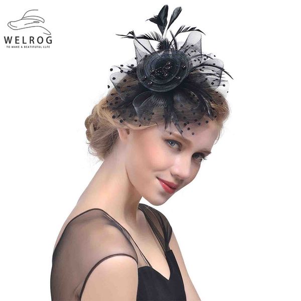 welrog new elegant fascinators hat for women feather point mesh felt cap party hair accessories with clip fedoras hats, Blue;gray
welrog new elegant fascinators hat for women feather point mesh felt cap party hair accessories with clip fedoras hats, Blue;gray