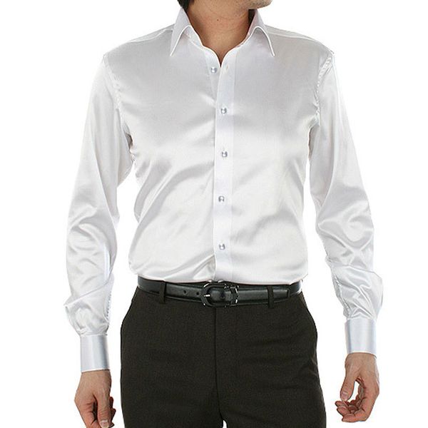 white wedding groom silk dress shirts men slim fit long sleeve satin shirt mens casual smooth high end tuxedo shirt for male 2xl, White;black
white wedding groom silk dress shirts men slim fit long sleeve satin shirt mens casual smooth high end tuxedo shirt for male 2xl, White;black