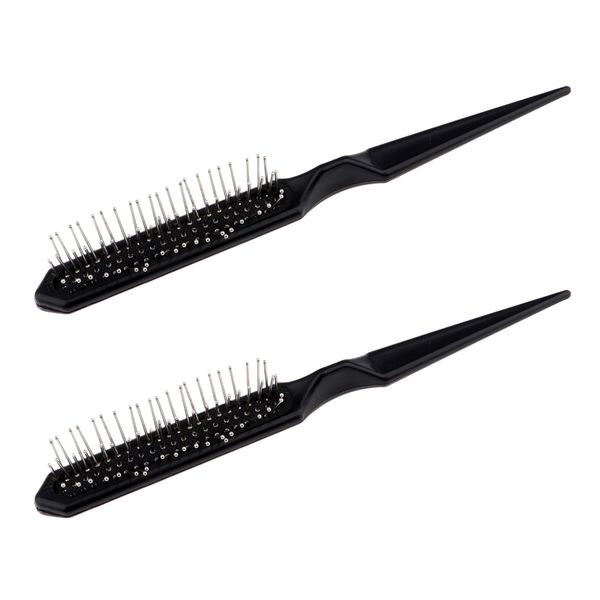 2pcs black detangling styling hairbrush rat tail cushioned comb for natural hair wigs hair extensions, Silver
2pcs black detangling styling hairbrush rat tail cushioned comb for natural hair wigs hair extensions, Silver