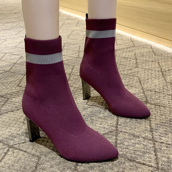size 35-51 nice new ankle boots women autumn purple elastic fabric shoes woman ins popular high heels female casual dress boot, Black
size 35-51 nice new ankle boots women autumn purple elastic fabric shoes woman ins popular high heels female casual dress boot, Black