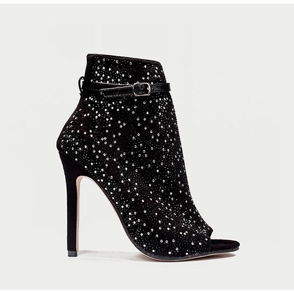 women sandals 2020 high ladies rhinestone bling buckle women's heels peep toe woman fashion female party shoes plus size, Black
women sandals 2020 high ladies rhinestone bling buckle women's heels peep toe woman fashion female party shoes plus size, Black
