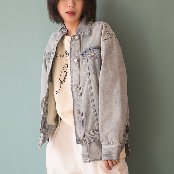 johnature autumn denim jacket 2019 new casual turn-down collar full sleeve single breasted loose women short coats and jackets, Black;brown
johnature autumn denim jacket 2019 new casual turn-down collar full sleeve single breasted loose women short coats and jackets, Black;brown