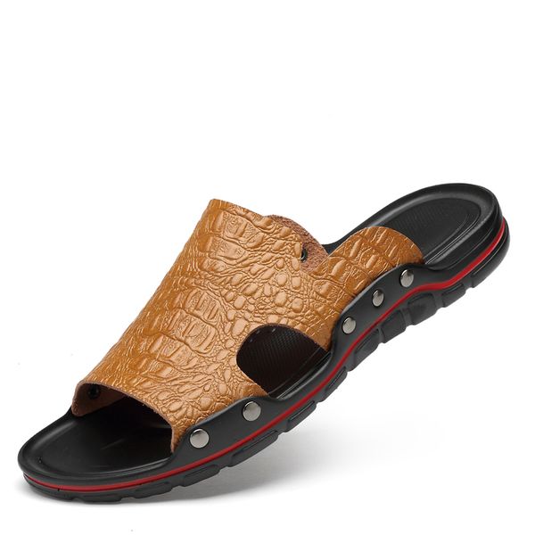 genuine leather slippers men summer sandals breathable polali brand designer stylish shoes real leather seaside beach flats, Black
genuine leather slippers men summer sandals breathable polali brand designer stylish shoes real leather seaside beach flats, Black