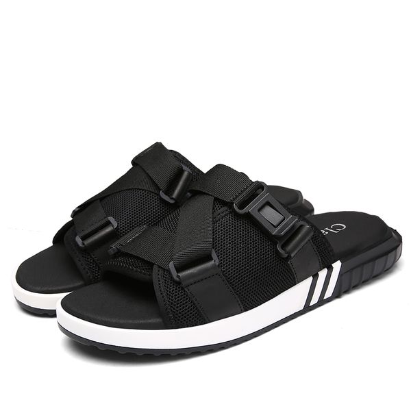 2019 new summer sandals men's beach shoes men's slippers women's sandals design casual shoes outdoor jogging sports, Black