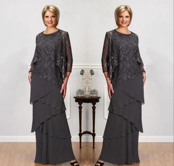 plus size gray mother of the bride dresses jewel neck with long sleeves jacket chiffon lace sequins tiered long wedding guest gowns, Black;red
plus size gray mother of the bride dresses jewel neck with long sleeves jacket chiffon lace sequins tiered long wedding guest gowns, Black;red