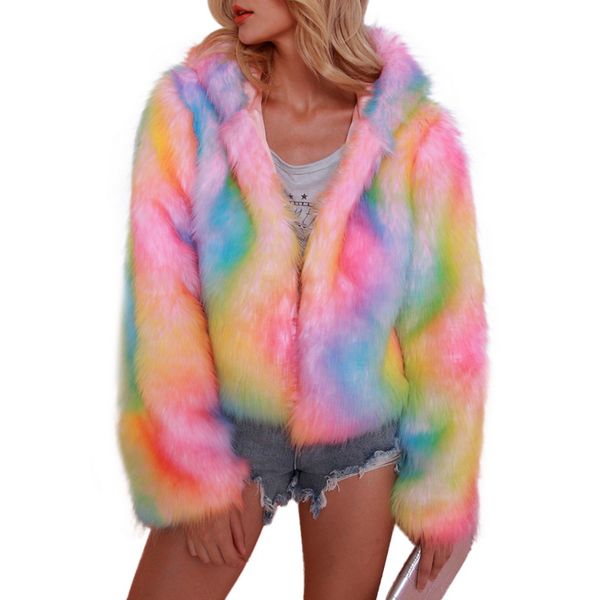 oeak women's jacket colorful hooded winter thick warm artificial fur coat women's festival clothing casual street new, Black
oeak women's jacket colorful hooded winter thick warm artificial fur coat women's festival clothing casual street new, Black