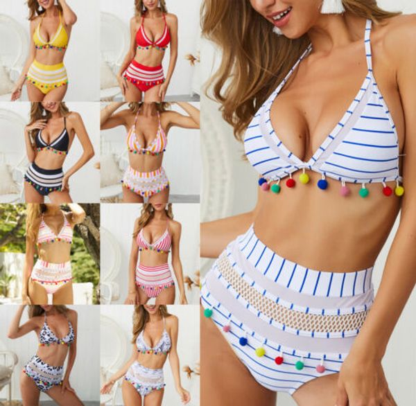 women high waist mesh stripe sling bikini set 2pcs split colour tassel swimwear swimsuit
women high waist mesh stripe sling bikini set 2pcs split colour tassel swimwear swimsuit