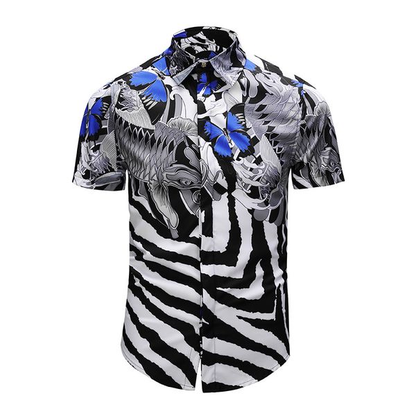 Summer New Stripe Stitching Printing Short Sleeve Shirts Male Zebra Dress Shirts Men High Quality Shirt Clothing Big Size 3XL
Summer New Stripe Stitching Printing Short Sleeve Shirts Male Zebra Dress Shirts Men High Quality Shirt Clothing Big Size 3XL