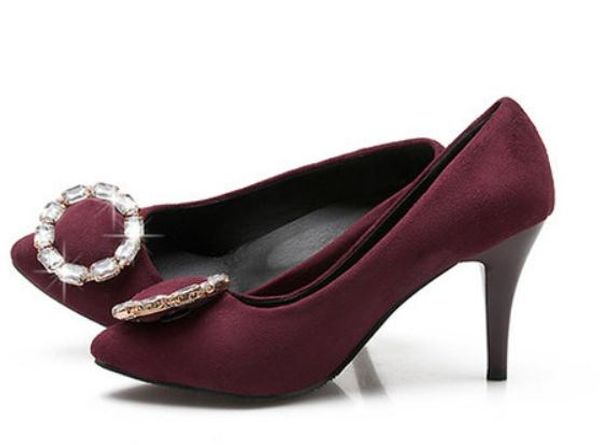 2019 suede women's shoes in spring and autumn with new style high heel fine heel pointed end water drill@22, Black
2019 suede women's shoes in spring and autumn with new style high heel fine heel pointed end water drill@22, Black