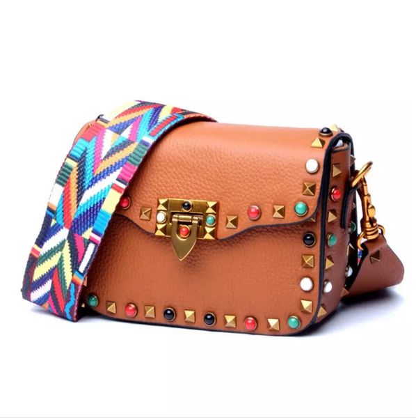 Ladies' Genuine Leather Handbag Luxury Designer Women Rivet Lock Messenger Shoulder Crossbody Small Flap Bag for Teenager Girl
Ladies' Genuine Leather Handbag Luxury Designer Women Rivet Lock Messenger Shoulder Crossbody Small Flap Bag for Teenager Girl