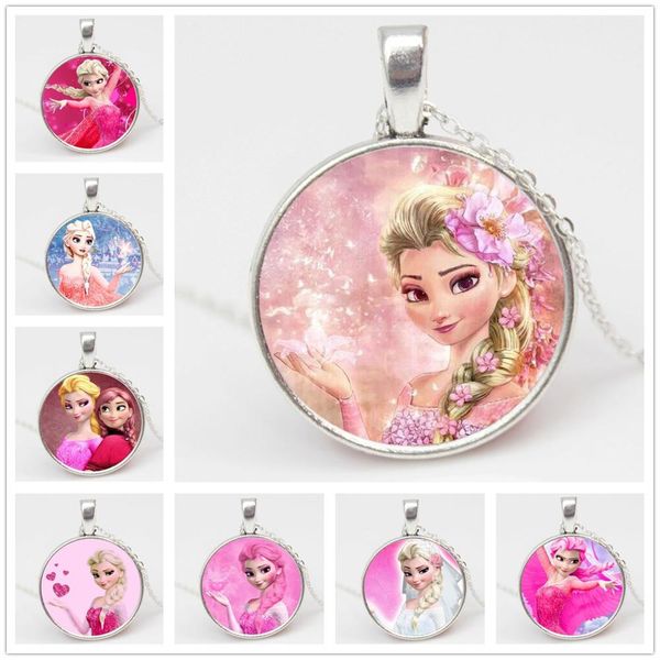childrens pendant ladies jewelry women necklace pink princess elsa anna snow queen handmade artwork sweater chain girl pn029, Silver
childrens pendant ladies jewelry women necklace pink princess elsa anna snow queen handmade artwork sweater chain girl pn029, Silver