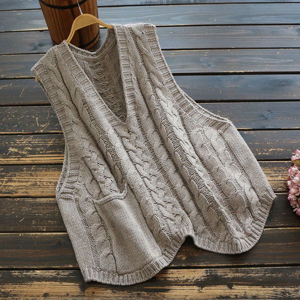 women's vests women vest knit 2021 spring summer v-neck sleeveless pullover pockets solid color fashion mori girl coat, Black;white
women's vests women vest knit 2021 spring summer v-neck sleeveless pullover pockets solid color fashion mori girl coat, Black;white