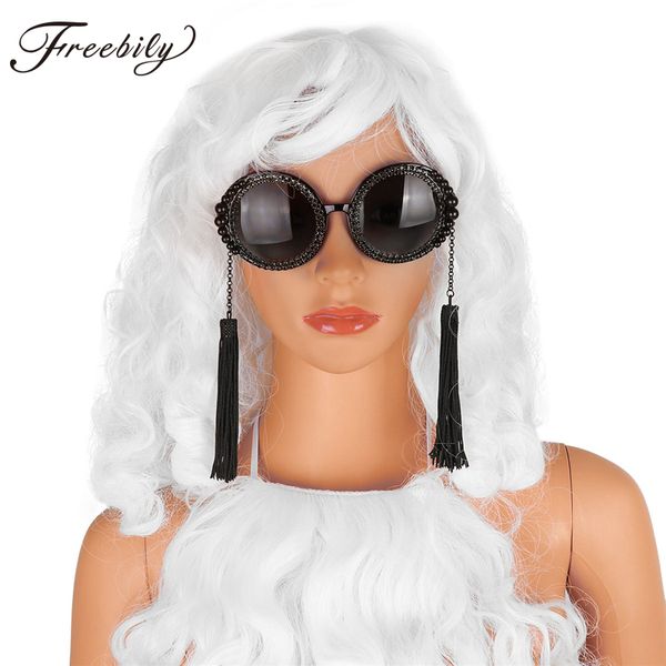 new fashion retro tassel baroque pearl sunglasses women's personalized beach rhinestone vintage circle big sun glasses female, White;black
new fashion retro tassel baroque pearl sunglasses women's personalized beach rhinestone vintage circle big sun glasses female, White;black