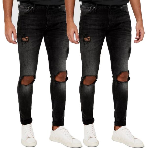 men's fashion causal pocket zipper slim fit shredded long jeans pants trousers, Blue
men's fashion causal pocket zipper slim fit shredded long jeans pants trousers, Blue