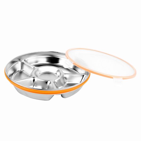 5 compartments stainless steel dinner plate outdoor picnic lunch box round fast eco-friendly sub-grid plate dish
5 compartments stainless steel dinner plate outdoor picnic lunch box round fast eco-friendly sub-grid plate dish