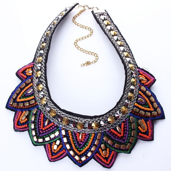 european and american fashion exaggerated retro ethnic style rice beads fake collar handmade collar necklace, Silver
european and american fashion exaggerated retro ethnic style rice beads fake collar handmade collar necklace, Silver