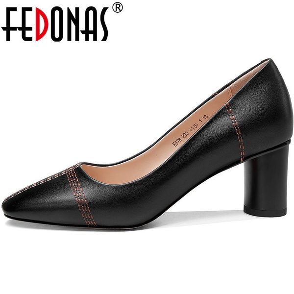 fedonas concise genuine leather shallow shoes square toe high heels pumps classic design design basic casual shoes woman, Black
fedonas concise genuine leather shallow shoes square toe high heels pumps classic design design basic casual shoes woman, Black