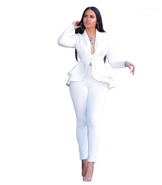 fashion 2pcs clothes womens ruffle ol style uniform casual suit spring designer v neck pencil pants sets ladies elegant, White
fashion 2pcs clothes womens ruffle ol style uniform casual suit spring designer v neck pencil pants sets ladies elegant, White