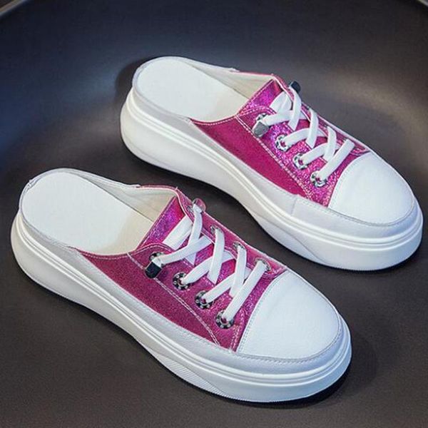 2020 summer new half slippers baotou without heel inside increase women's sneakers outdoor genuine leather shoes women xx321, Black
2020 summer new half slippers baotou without heel inside increase women's sneakers outdoor genuine leather shoes women xx321, Black