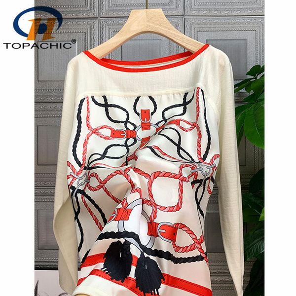 1,11 2020 ранняя весна new classic vintage повседневный chain print twill silk лоскутная трикотажные с длинным рукавом temperament блуза, White
1,11 2020 ранняя весна new classic vintage повседневный chain print twill silk лоскутная трикотажные с длинным рукавом temperament блуза, White