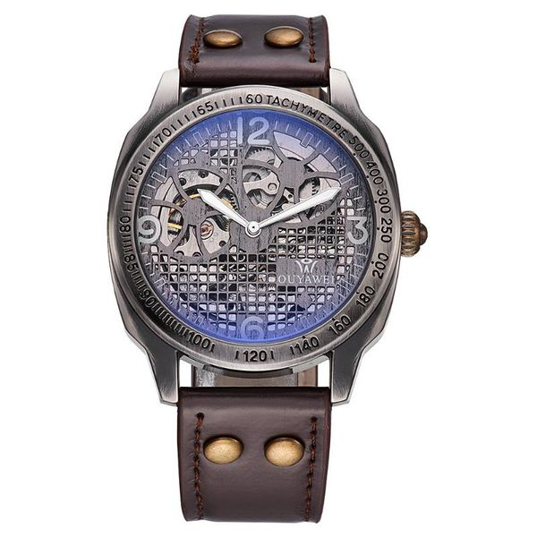 ouyawei vintage hollow classic leather automatic waterproof men's mechanical watch skeleton self-wind wristwatch, Slivery;brown
ouyawei vintage hollow classic leather automatic waterproof men's mechanical watch skeleton self-wind wristwatch, Slivery;brown