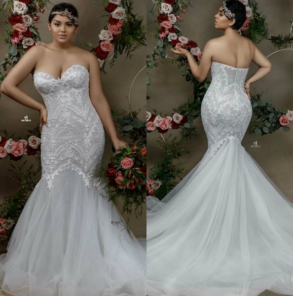 2020 new wedding dresses sweetheart lace appliques beads mermaid bridal gowns custom made backless sweep train plus size wedding dress, White
2020 new wedding dresses sweetheart lace appliques beads mermaid bridal gowns custom made backless sweep train plus size wedding dress, White