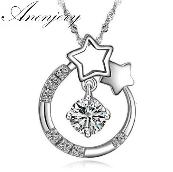 925 sterling silver jewelry circle star zircon pendant neckace for women gift box chain choker collares
925 sterling silver jewelry circle star zircon pendant neckace for women gift box chain choker collares