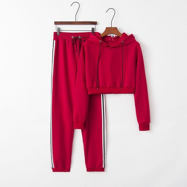 women casual solid sportswear suit 2pcs long sleeve crop hooded and pants set for female 2019 outdoor running clothes, Black;blue
women casual solid sportswear suit 2pcs long sleeve crop hooded and pants set for female 2019 outdoor running clothes, Black;blue
